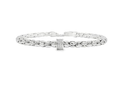 0.29CT Diamond Bangle 14k White Gold