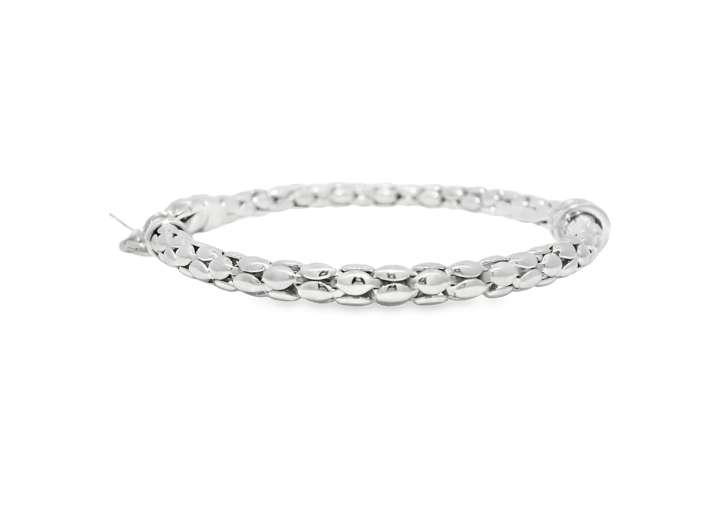 0.29CT Diamond Bangle 14k White Gold