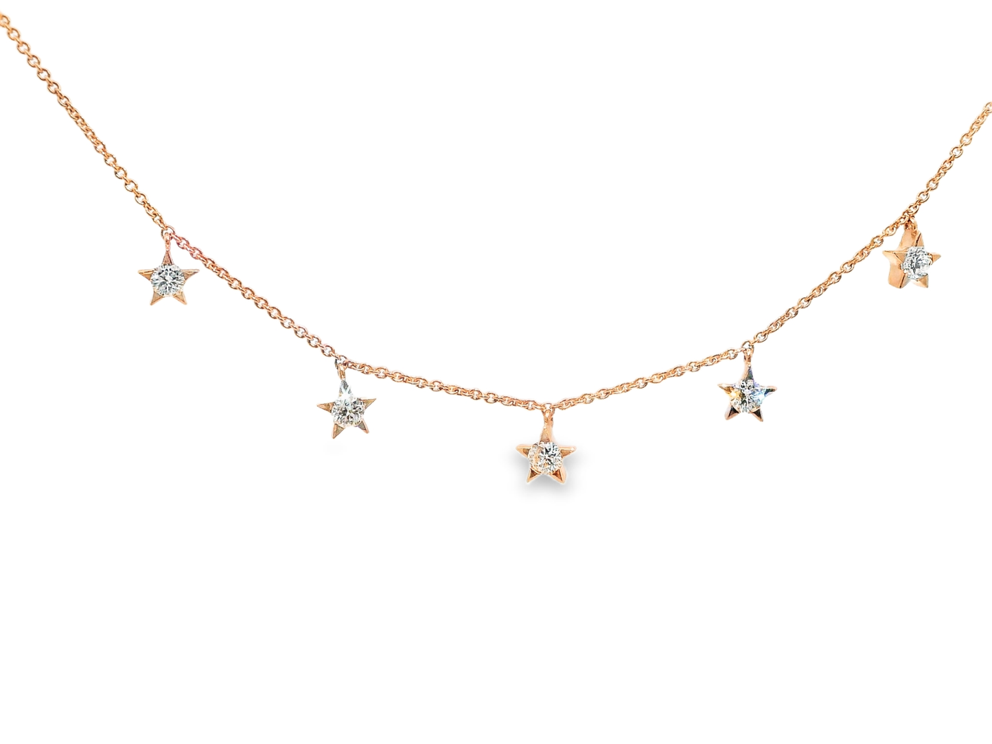 0.31CT Diamond Star Pendant 14k Rose Gold