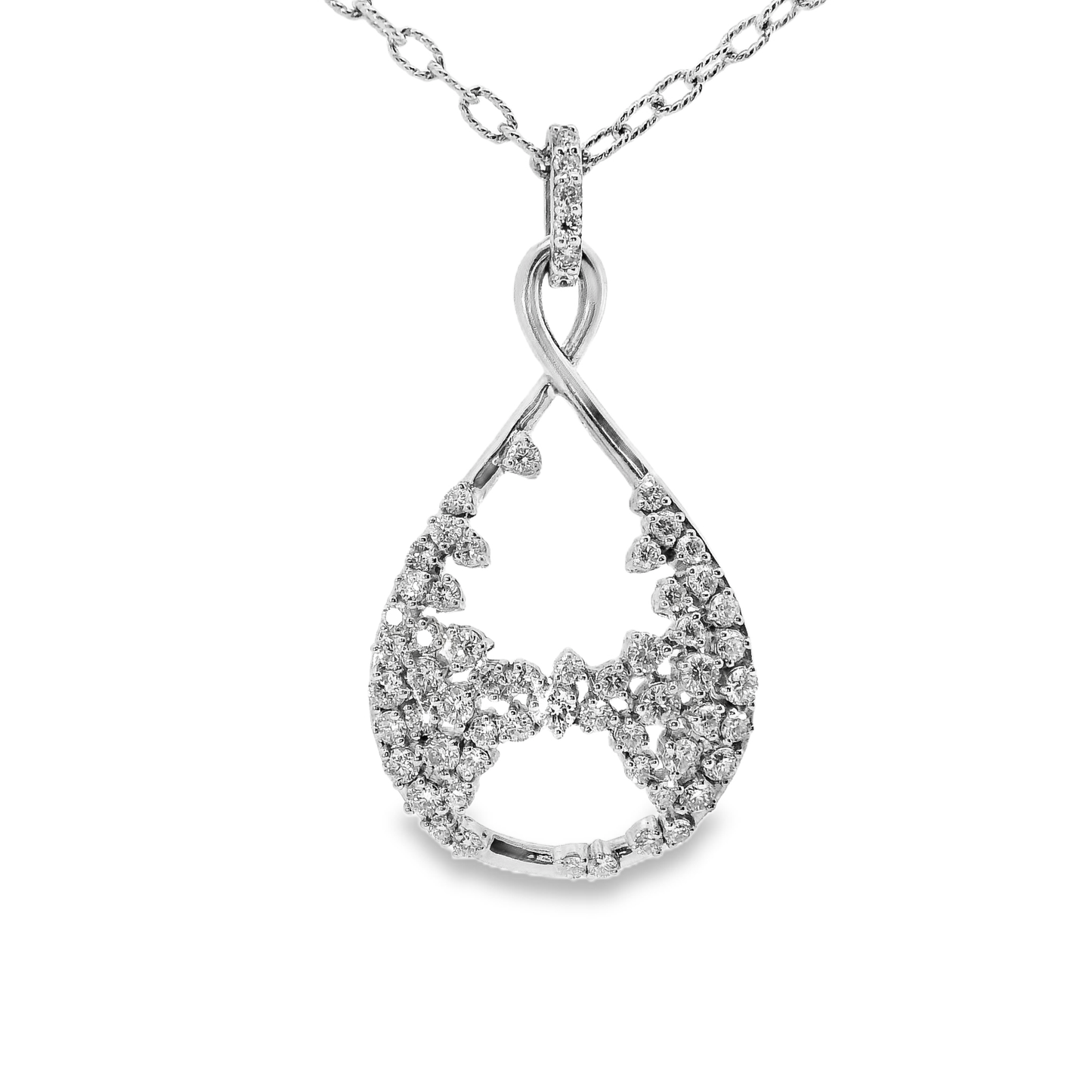 1.32CT Diamond Pendant 14k White Gold