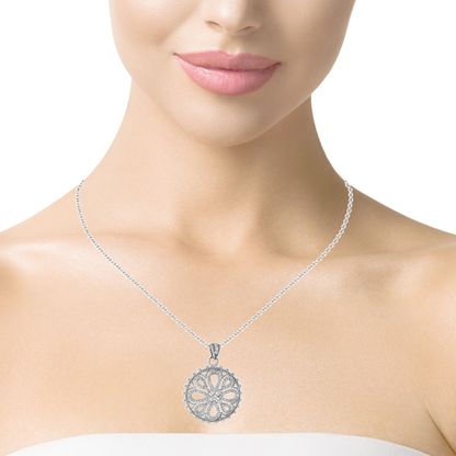 1.40CT Diamond Pendant 14k White Gold