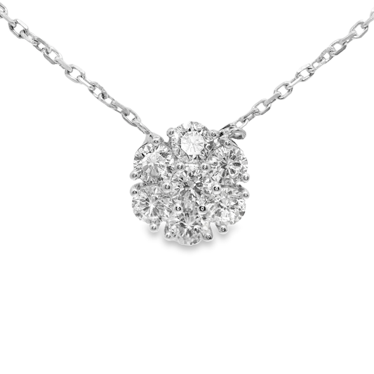1.30CT Diamond Pendant 14k White Gold