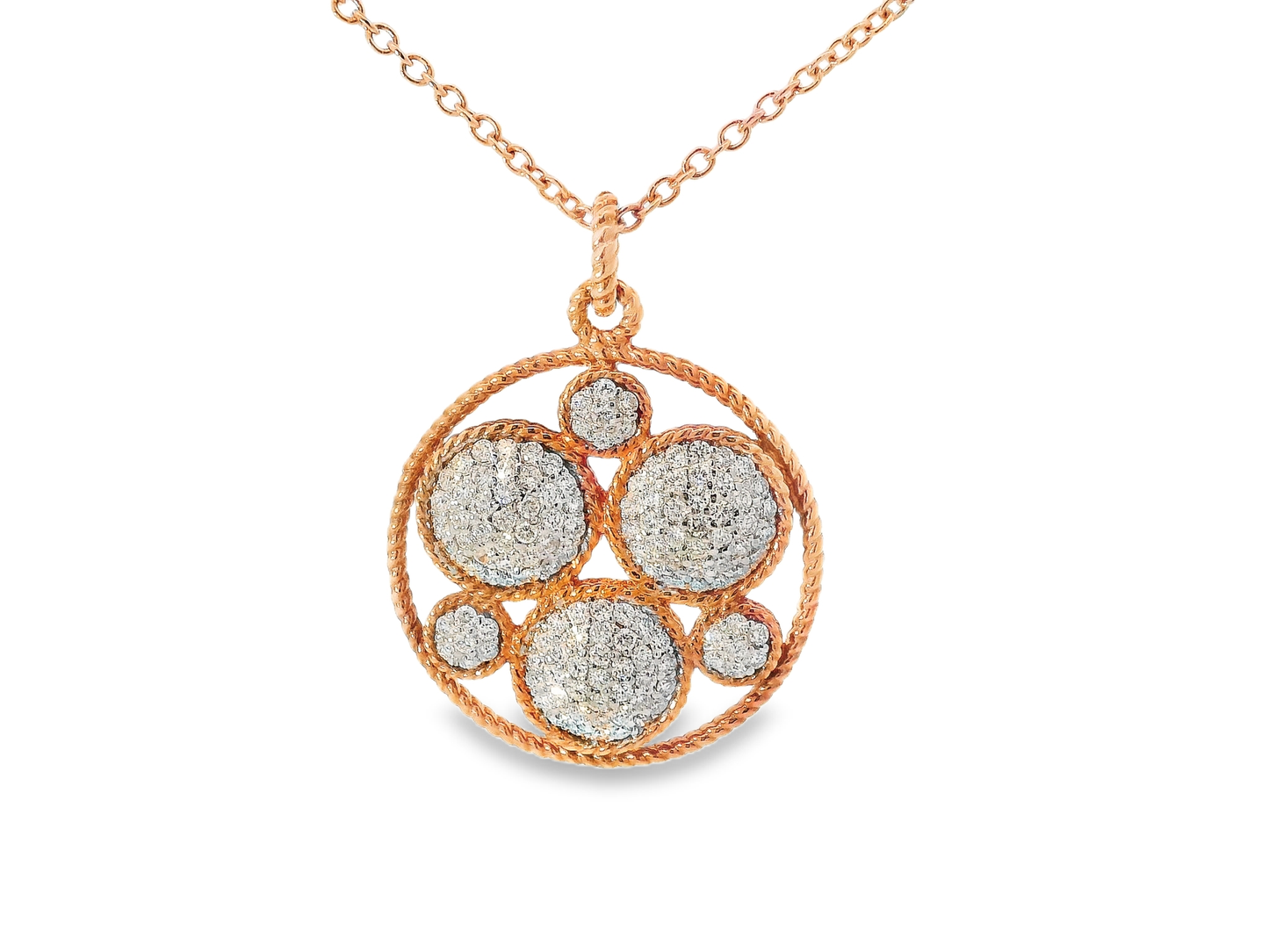 2.07CT Diamond Pendant 14k Rose Gold