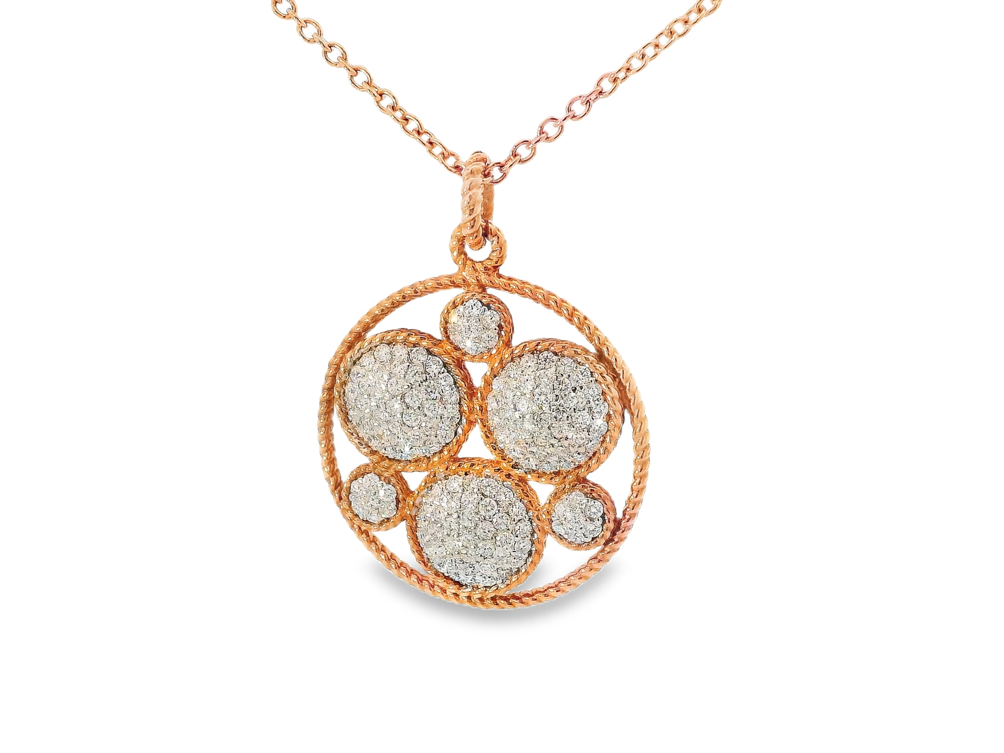 2.07CT Diamond Pendant 14k Rose Gold