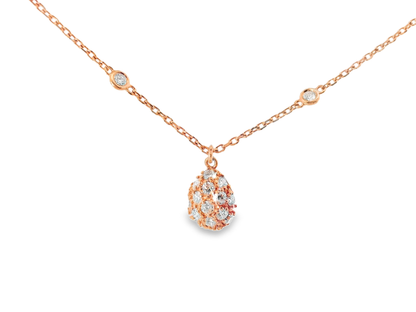 0.75CT Diamond Pendant 14k Rose Gold