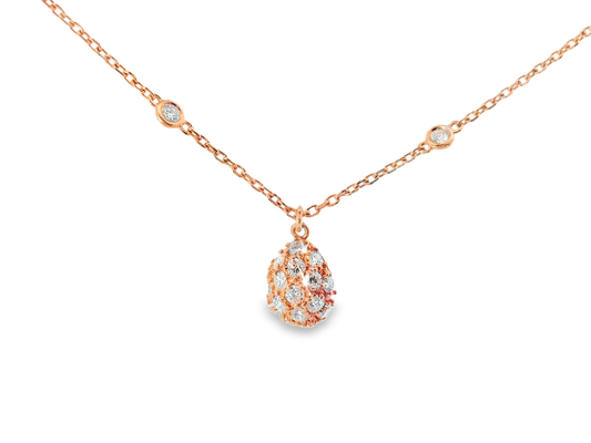 0.75CT Diamond Pendant 14k Rose Gold