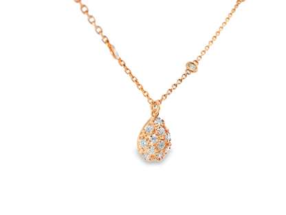 0.75CT Diamond Pendant 14k Rose Gold