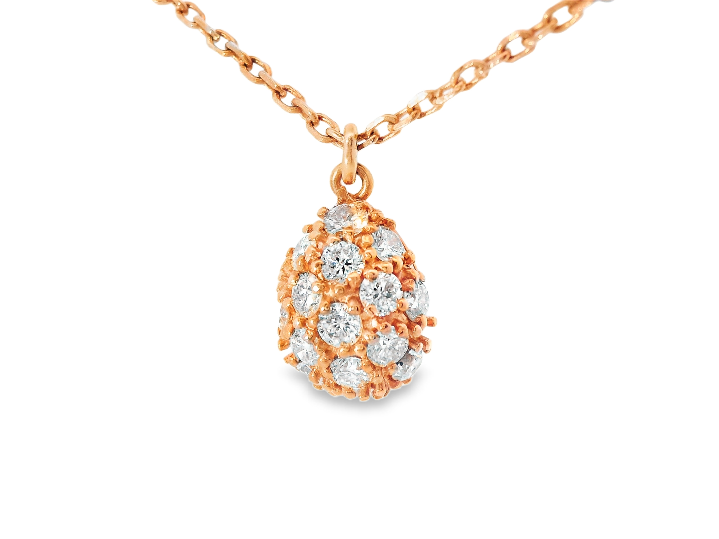 0.75CT Diamond Pendant 14k Rose Gold