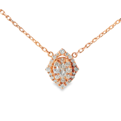 0.40CT Diamond Pendant 14k Rose Gold