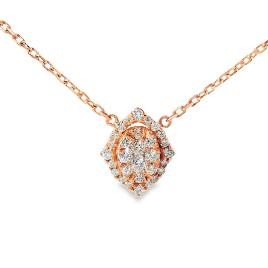 0.40CT Diamond Pendant 14k Rose Gold