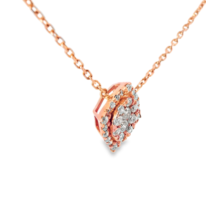 0.40CT Diamond Pendant 14k Rose Gold