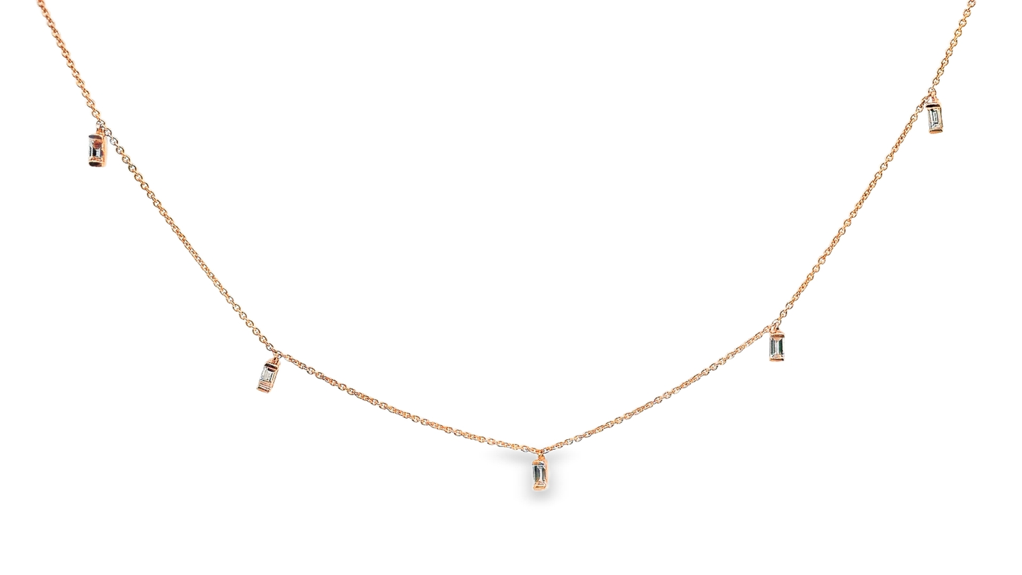 0.21CT Diamond Pendant 14k Rose Gold
