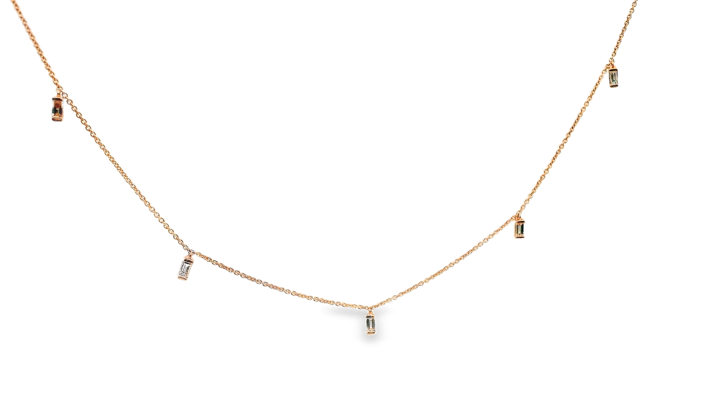 0.21CT Diamond Pendant 14k Rose Gold