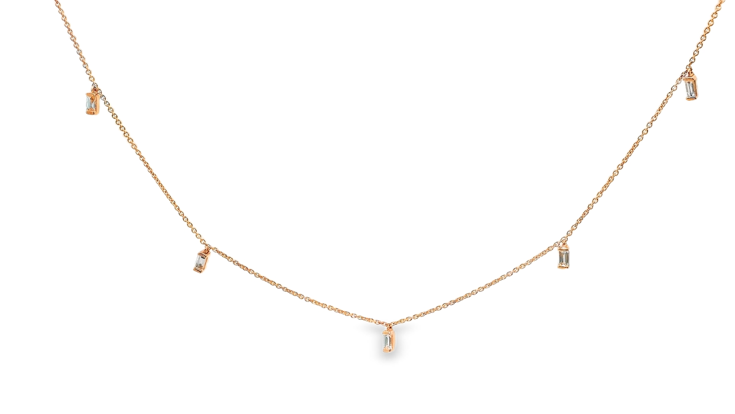 0.21CT Diamond Pendant 14k Rose Gold