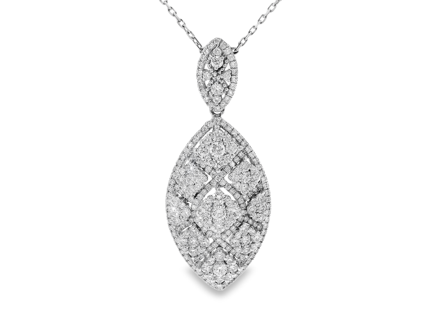 3.10CT Diamond Pendant 14K White Gold