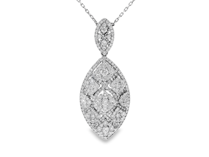 3.10CT Diamond Pendant 14K White Gold