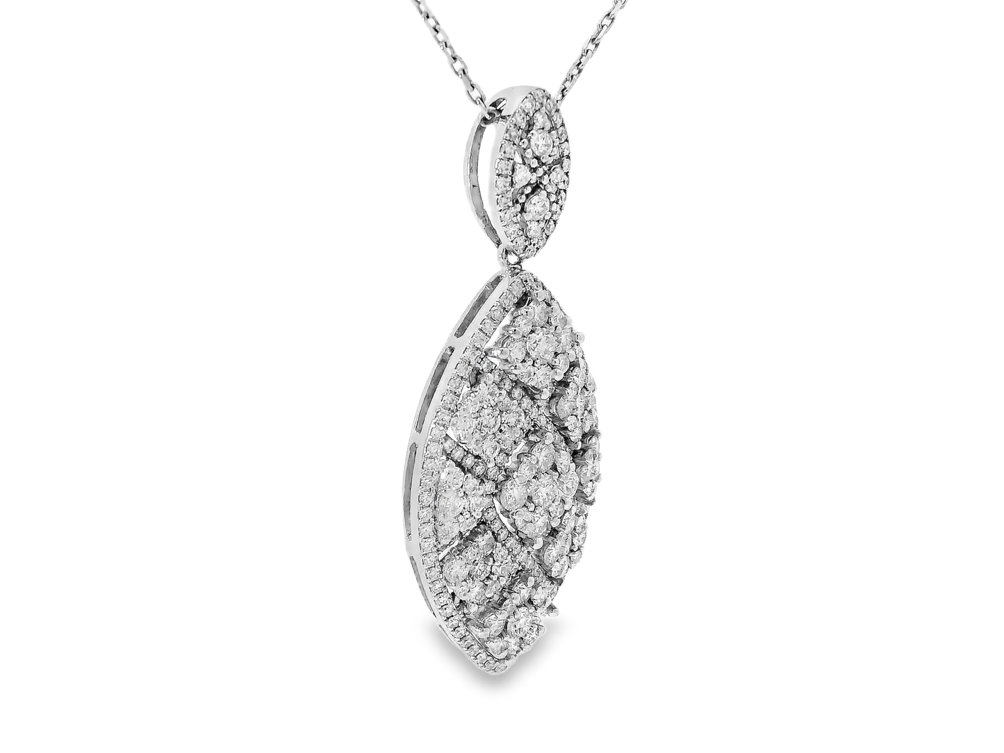 3.10CT Diamond Pendant 14K White Gold