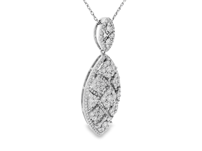 3.10CT Diamond Pendant 14K White Gold