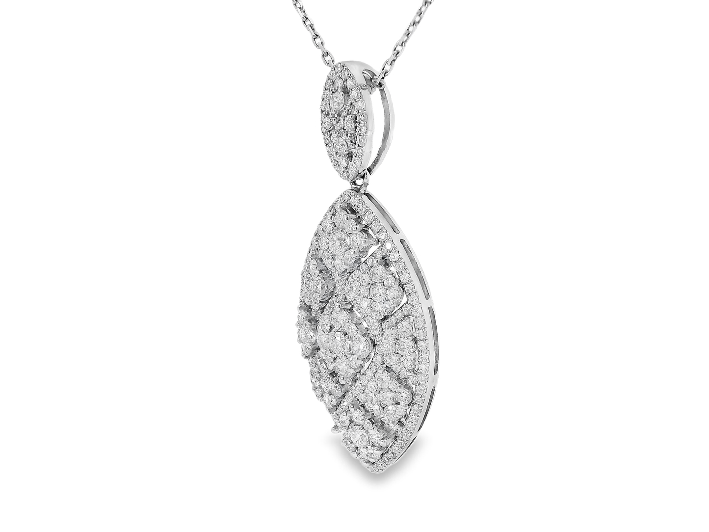 3.10CT Diamond Pendant 14K White Gold