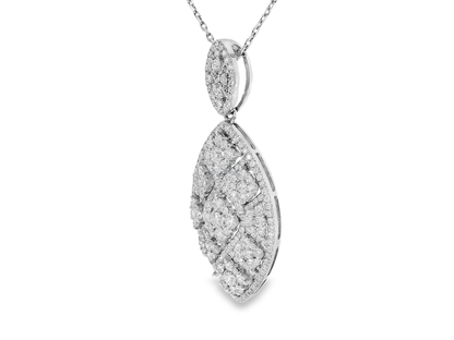 3.10CT Diamond Pendant 14K White Gold