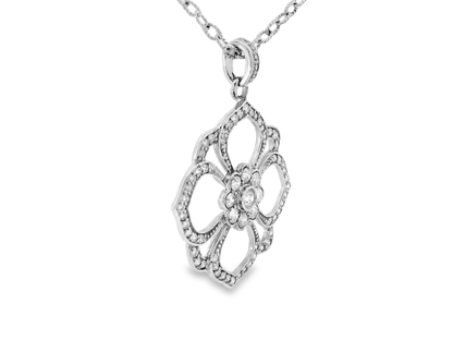 1.09CT Diamond Pendant 14k White Gold