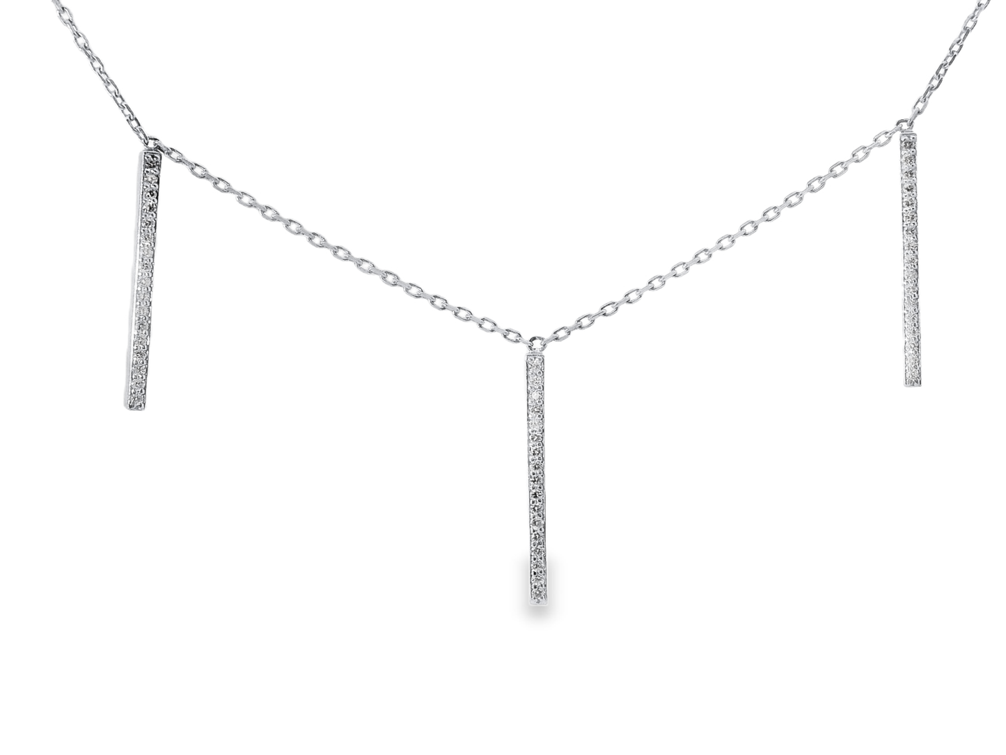 0.36CT Diamond Bar Pendant 14k Gold