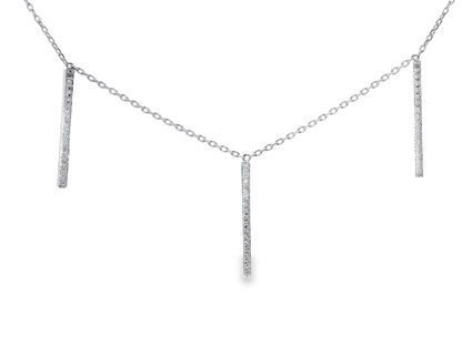 0.36CT Diamond Bar Pendant 14k Gold