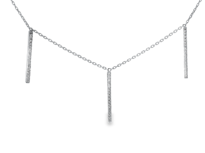 0.36CT Diamond Bar Pendant 14k Gold