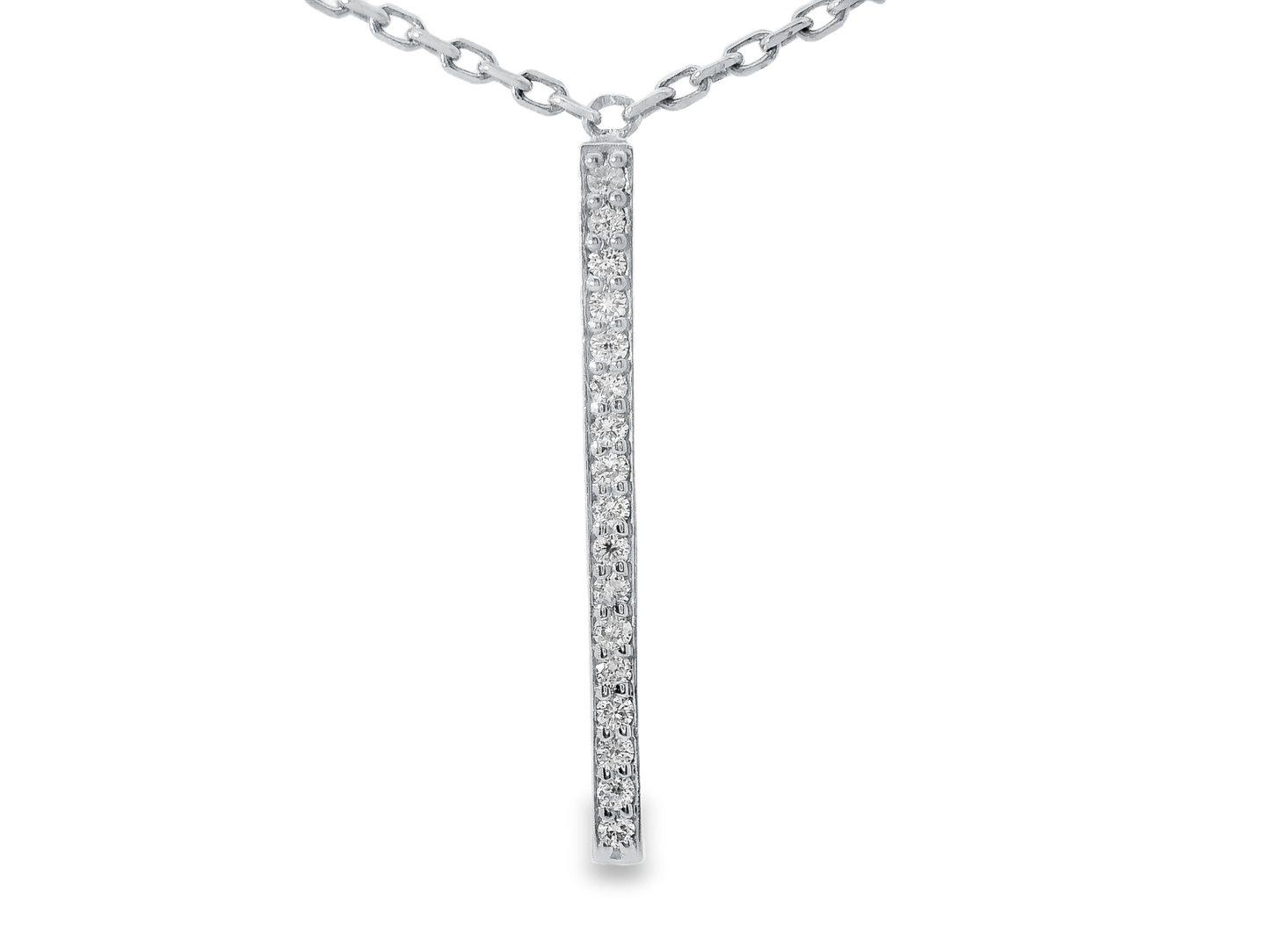 0.36CT Diamond Bar Pendant 14k Gold