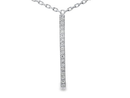 0.36CT Diamond Bar Pendant 14k Gold