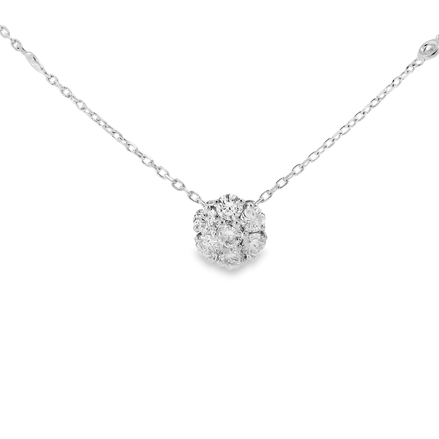 1.07CT Diamond Pendant 14k White Gold