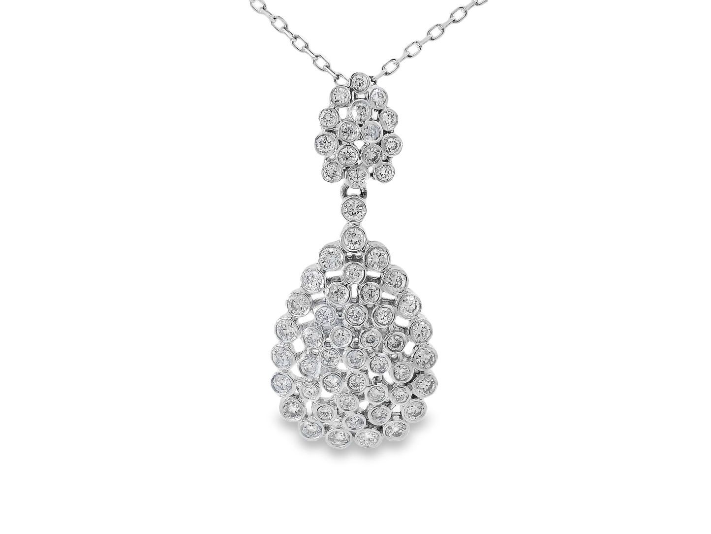 1.17CT Diamond Pendant 14k White Gold