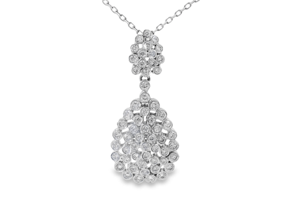 1.17CT Diamond Pendant 14k White Gold