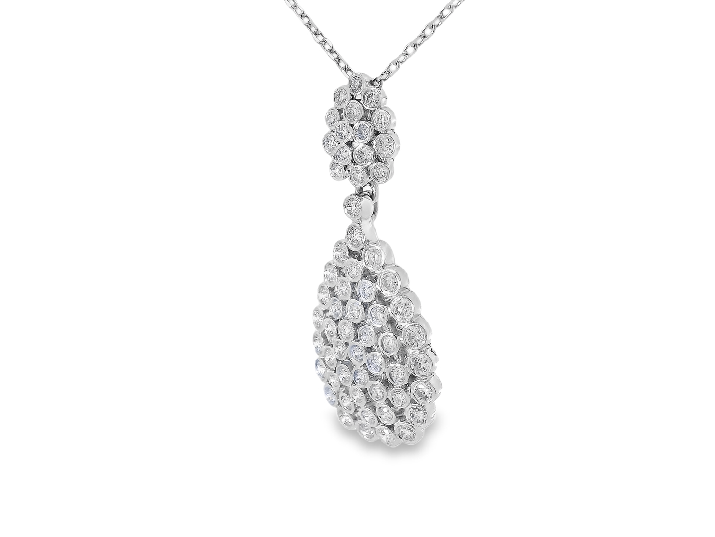 1.17CT Diamond Pendant 14k White Gold