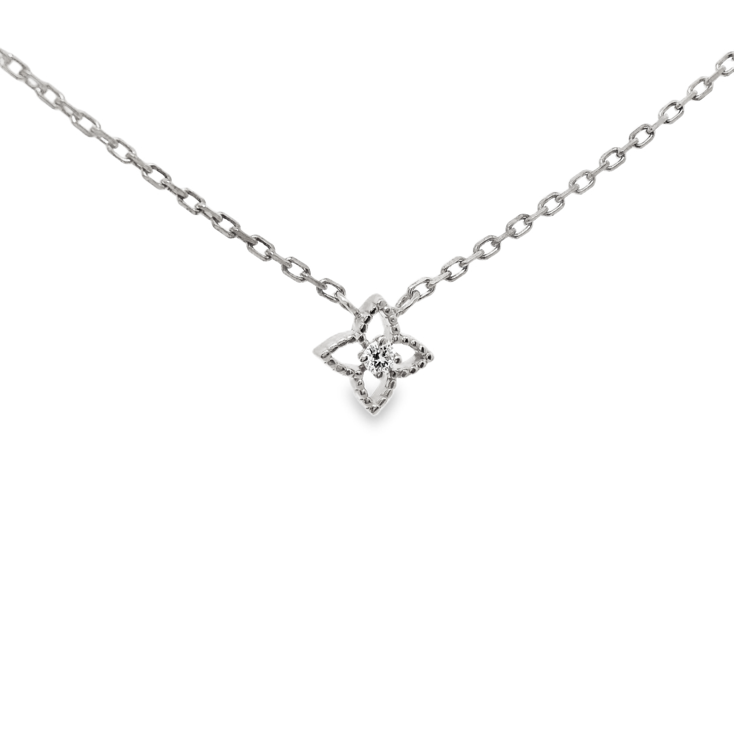 0.04CT Diamond Pendant 14k White Gold