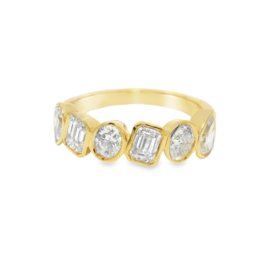 1.59CT Diamond Mixed Shape Ring 18k Yellow Gold