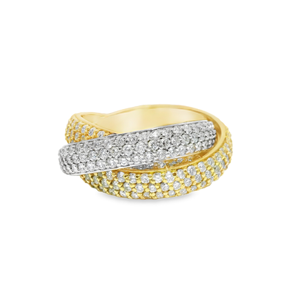 4.75CT Diamond Ring 18k Tricolor Ring