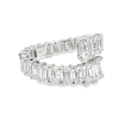 5.56CT Emerald Cut Diamond Ring 18k White Gold