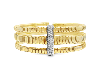0.44CT Diamond Bangle 14k Yellow Gold