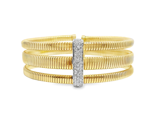0.44CT Diamond Bangle 14k Yellow Gold