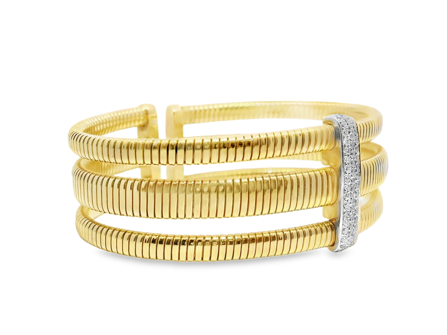 0.44CT Diamond Bangle 14k Yellow Gold
