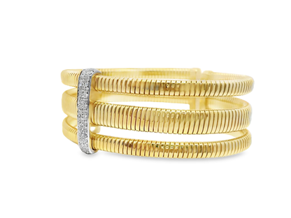 0.44CT Diamond Bangle 14k Yellow Gold