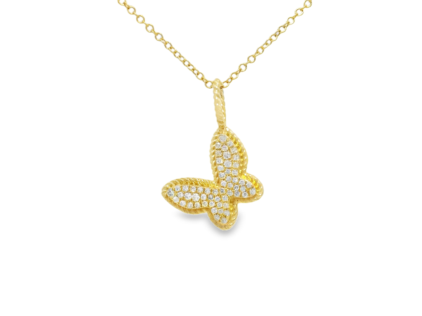 0.18CT Diamond Pendant 14k Yellow Gold