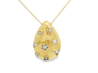 0.33CT Diamond Pendant 14k Yellow Gold