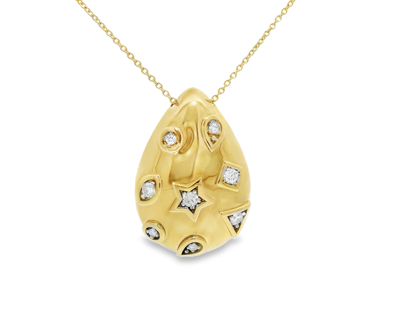 0.33CT Diamond Pendant 14k Yellow Gold