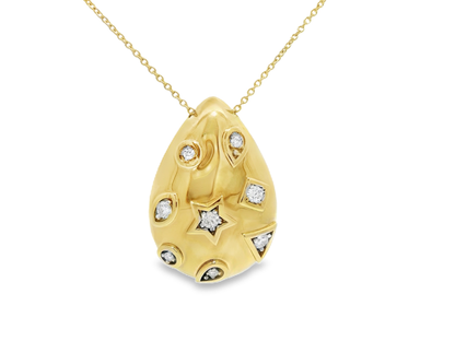 0.33CT Diamond Pendant 14k Yellow Gold