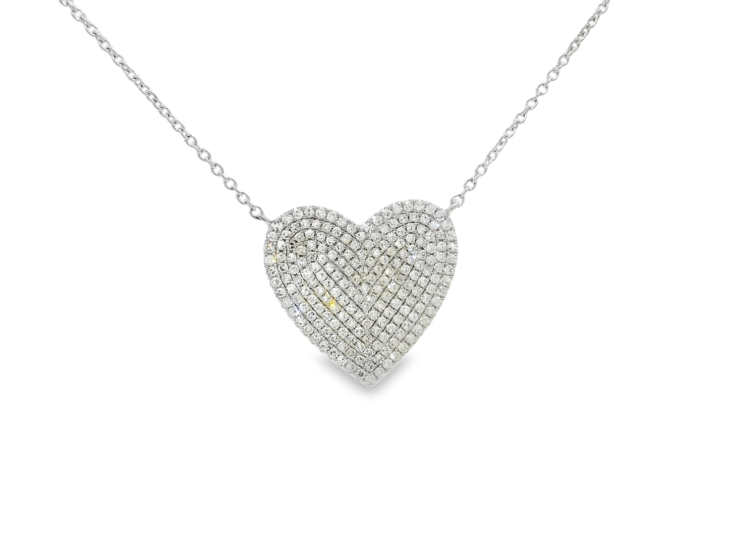 0.66CT Heart Diamond Pendant 14k White Gold