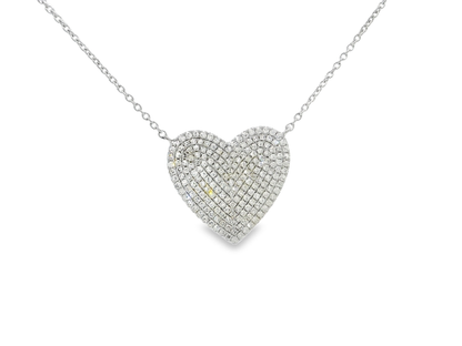 0.66CT Heart Diamond Pendant 14k White Gold