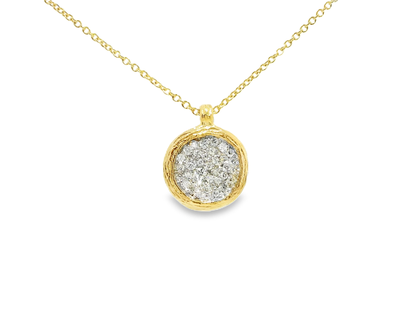 0.32CT Diamond Pendant 14k Yellow Gold