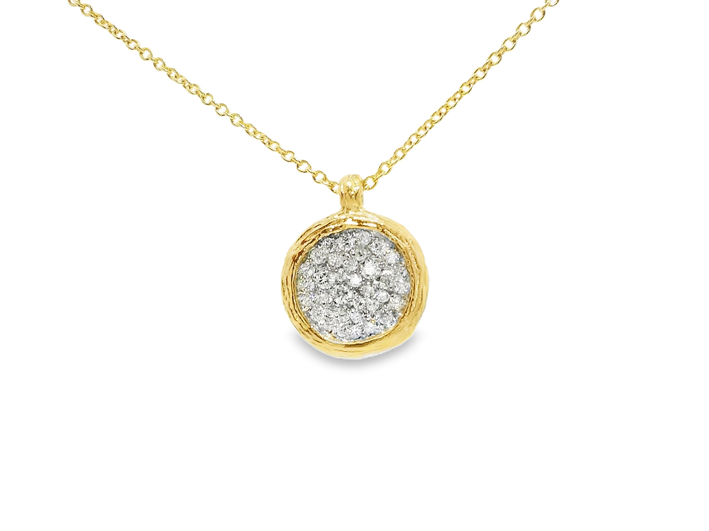 0.32CT Diamond Pendant 14k Yellow Gold